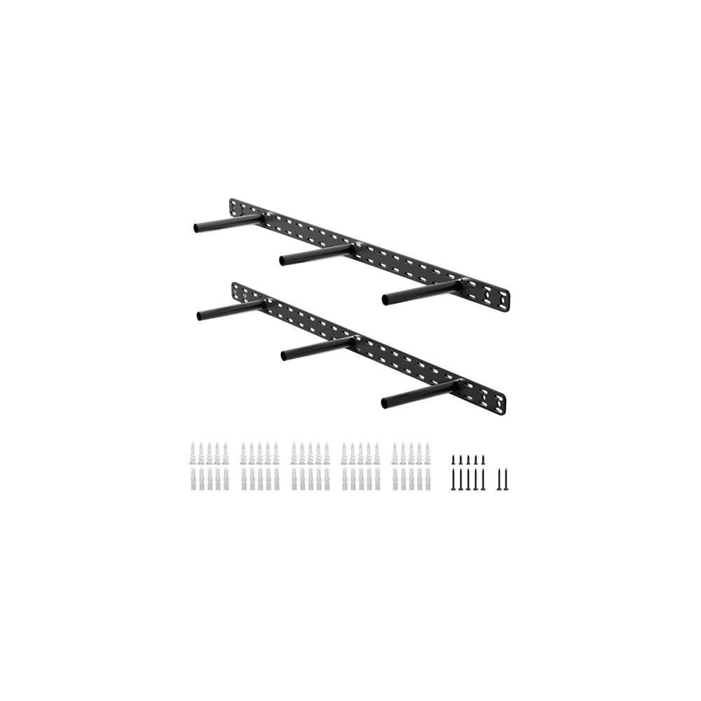 34 Inch Floating Shelf Brackets Heavy Duty Hidden Wall Mount Steel 2 Pack Black